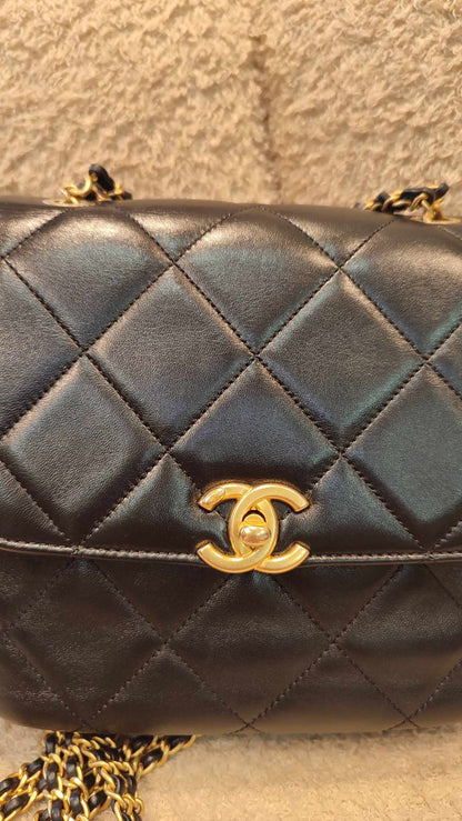 Chanel Square Flap Backpack Lambskin Microchipped