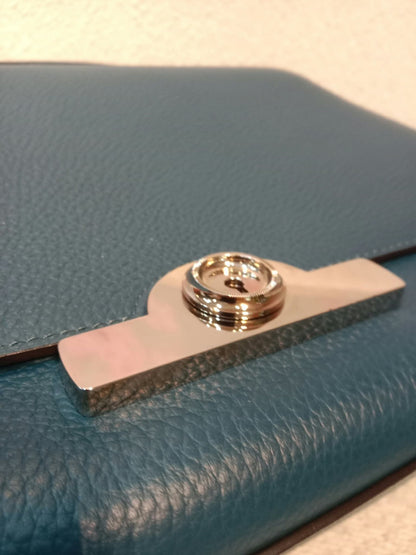 Moynat Rejane Blue Leather Bag
