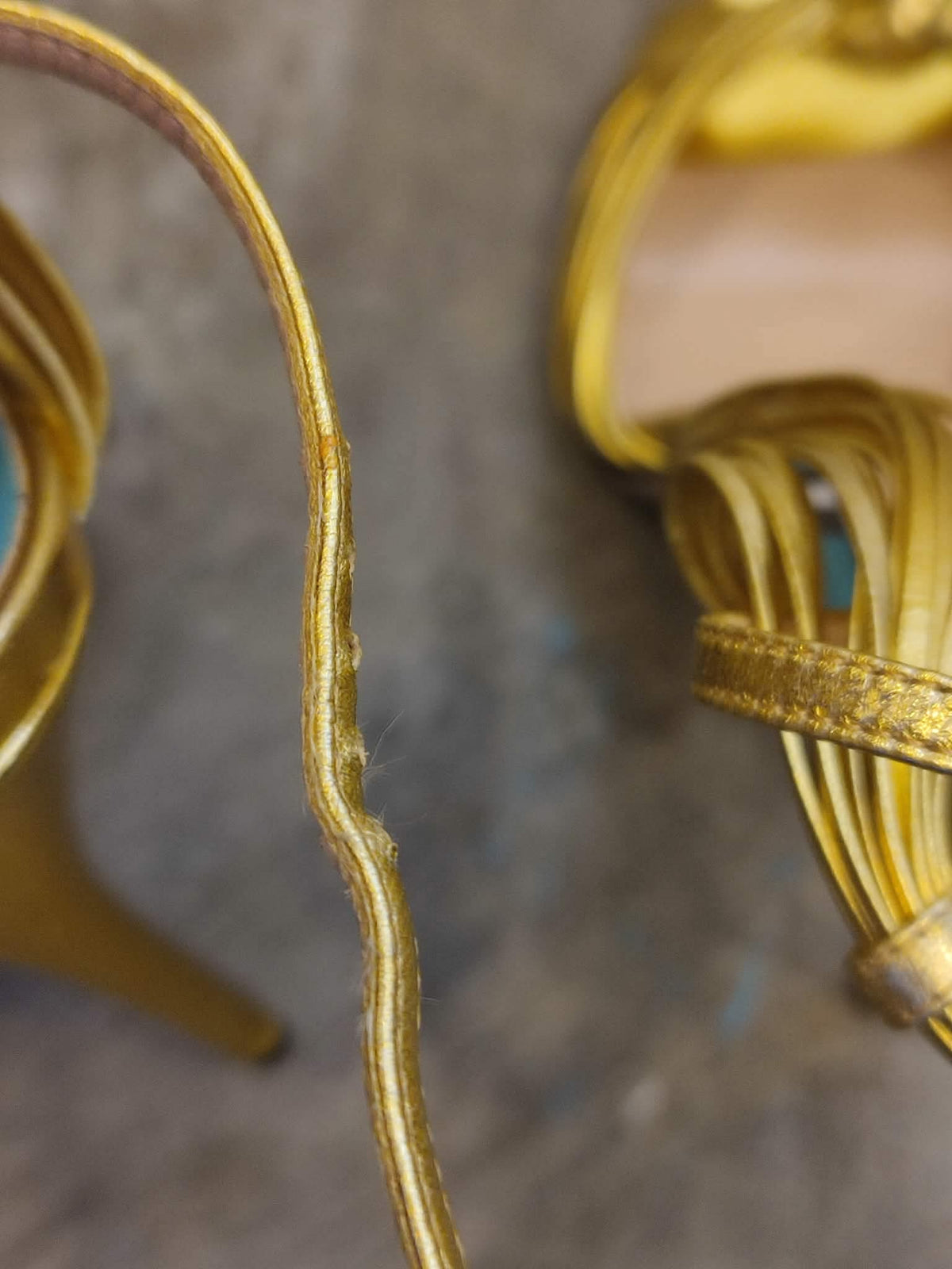 Gucci Allie Knotted Metallic Gold Heels Size 35
