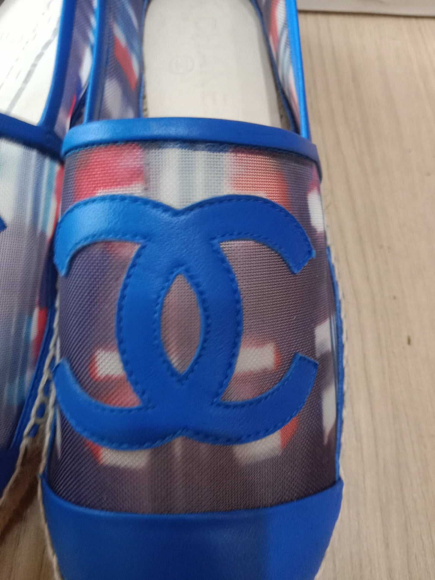 Chanel CC Espadrille Flats Blue Size 37