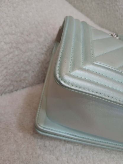 Chanel Leboy Chevron Iridescent Green Old Medium Series 25
