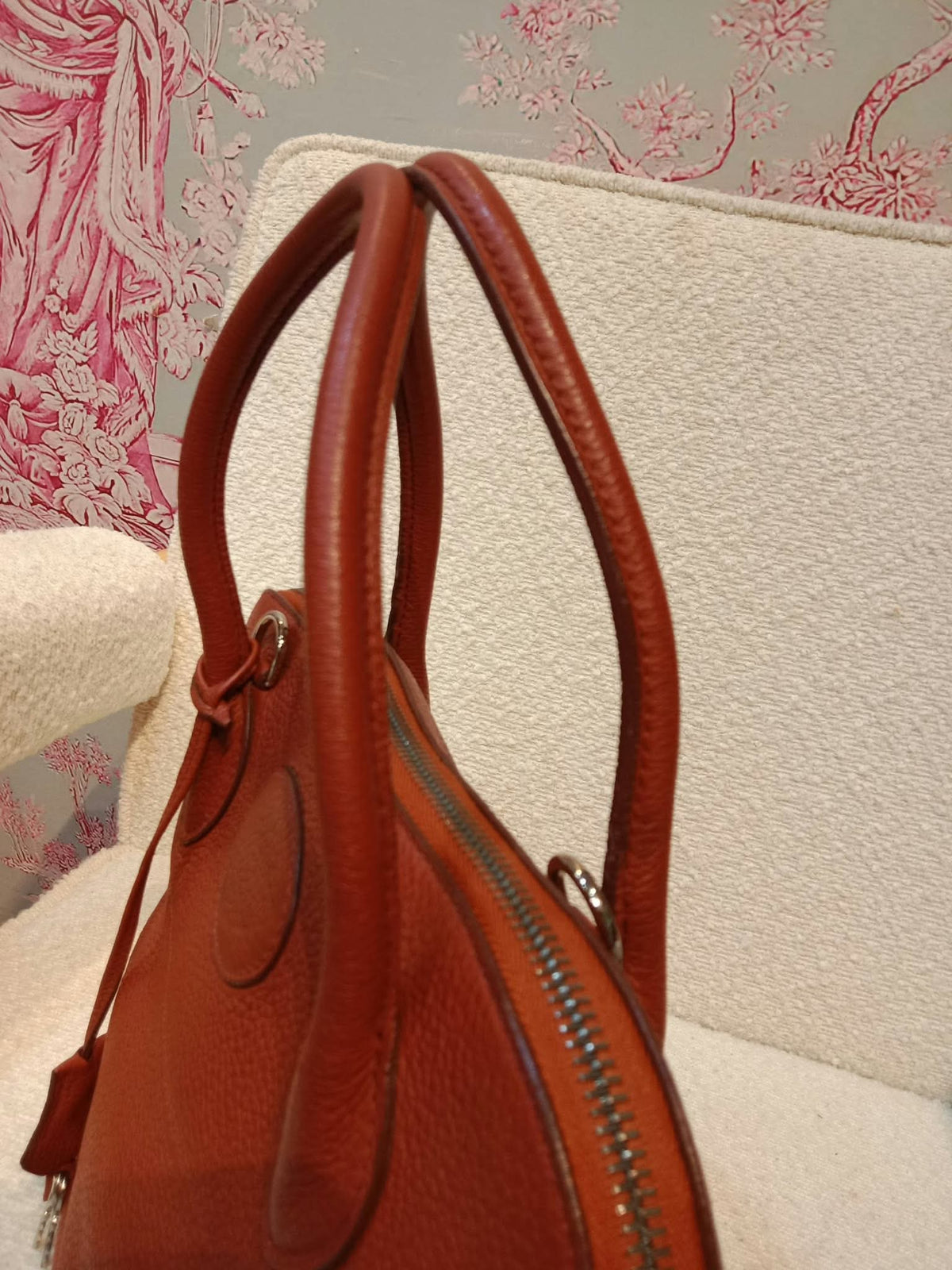 Hermes Bolide 31 Orange Clemence Stamp H Square 2004