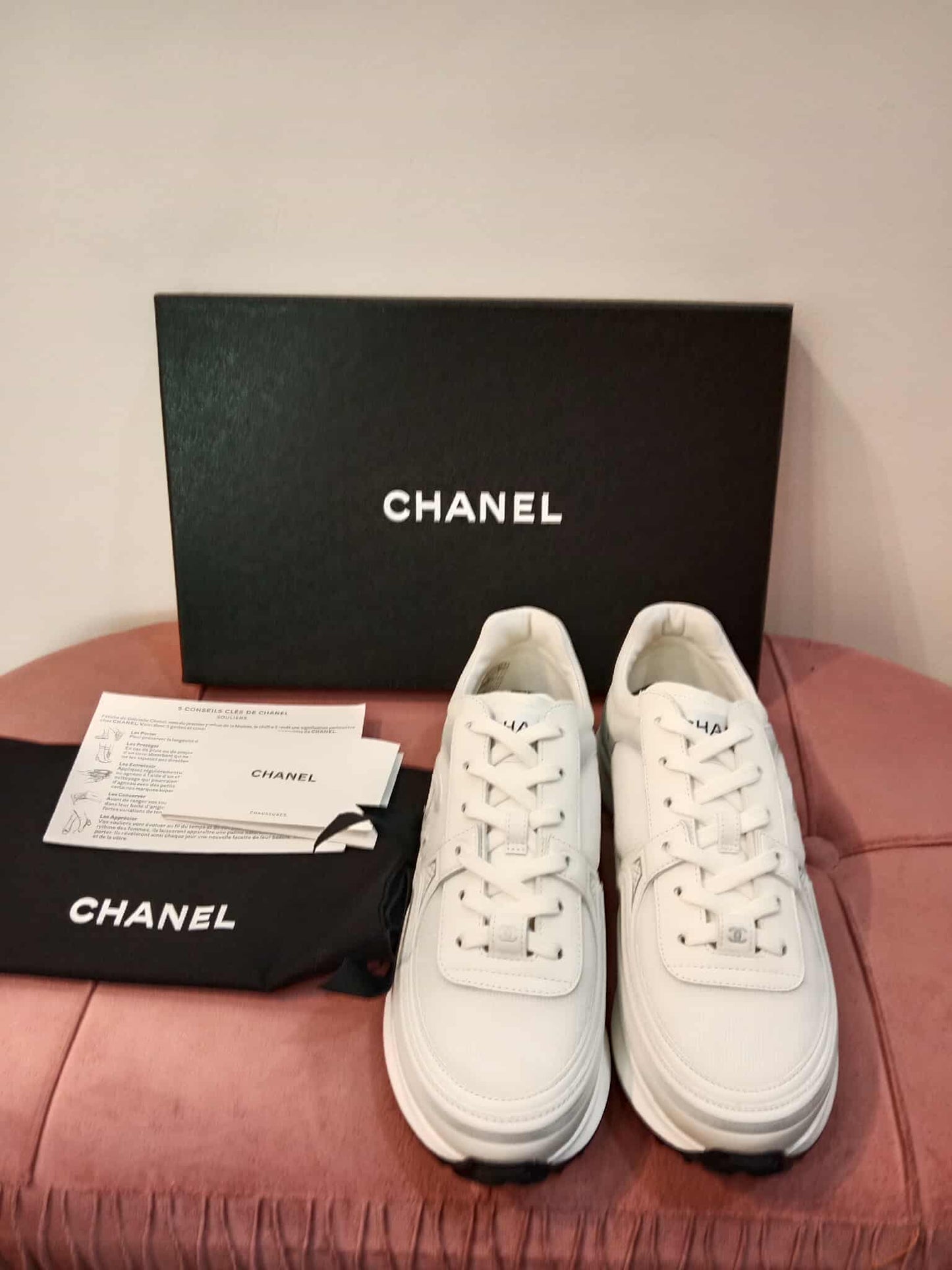 Chanel Low-Top Sneakers White Size 38