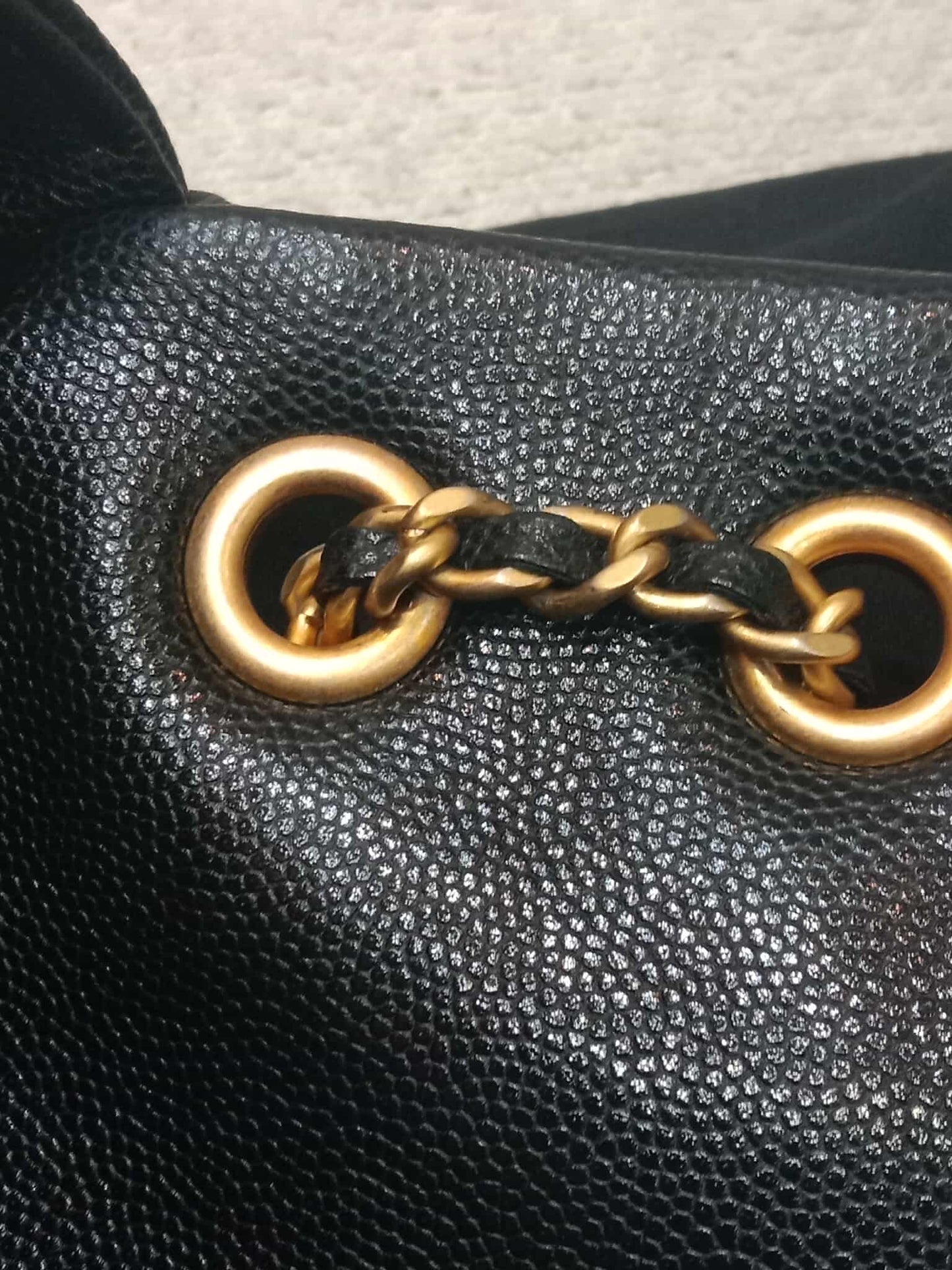 Chanel Seasonal Flap Caviar Black Microchipped