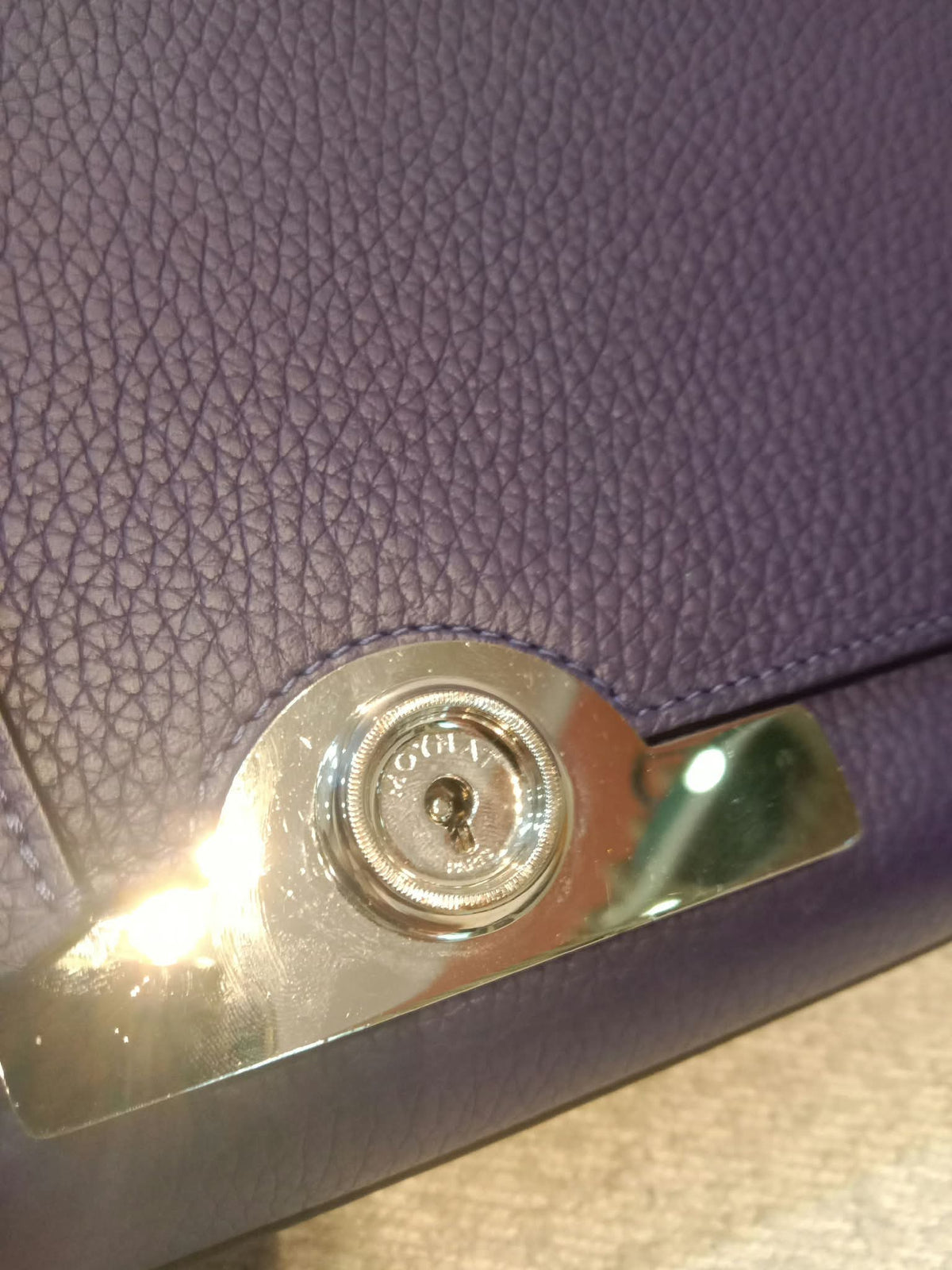 Moynat Rejane Purple Leather Bag
