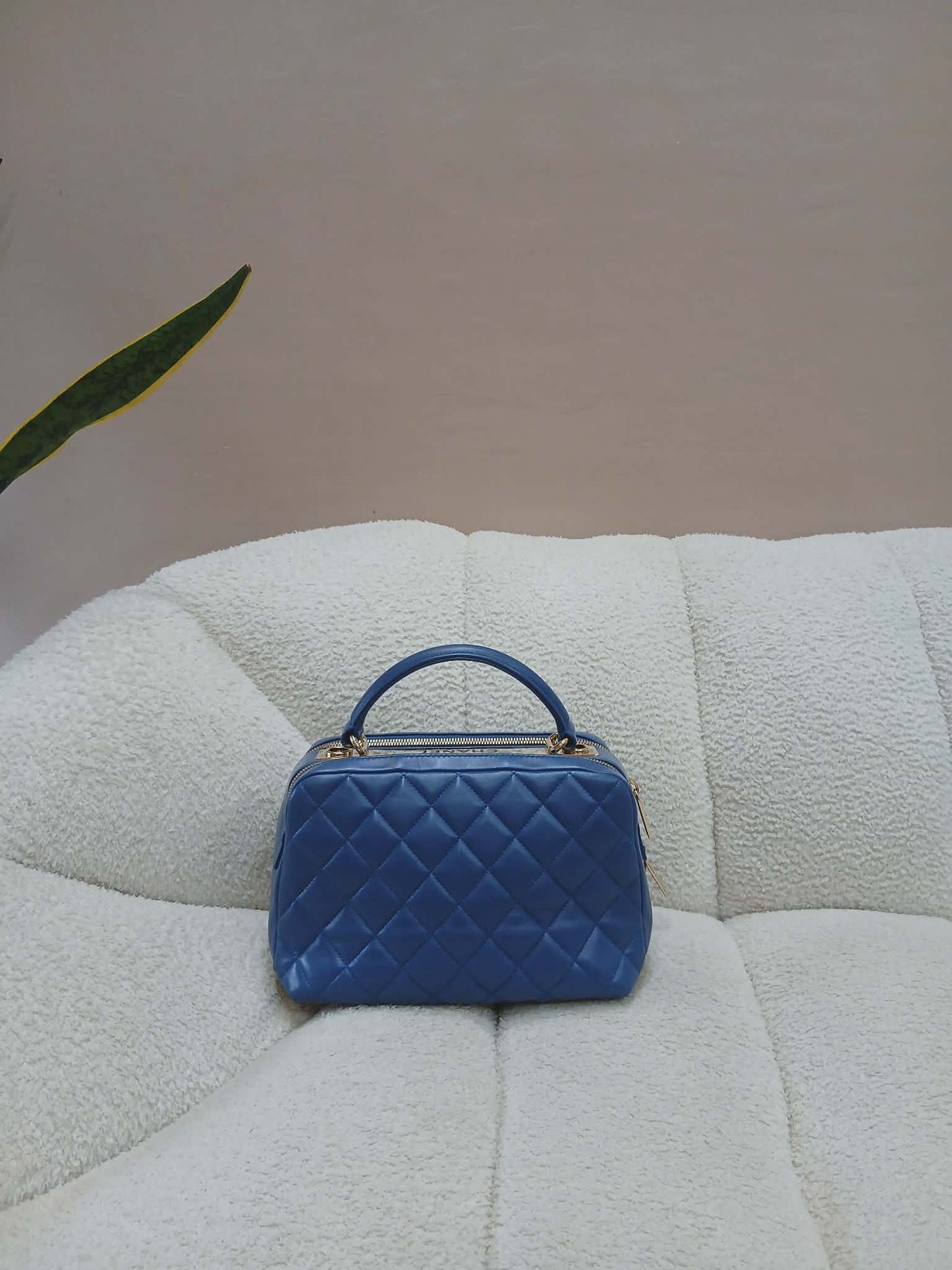 Chanel Quilted Trendy CC Bowler Bag Lambskin Blue Series 23