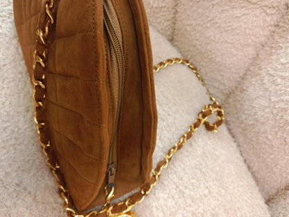 Chanel Vintage Suede Moon Bag Series 1