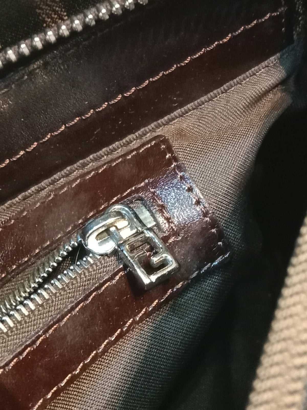 Fendi Zucca Baguette Canvas Shoulder Bag Brown