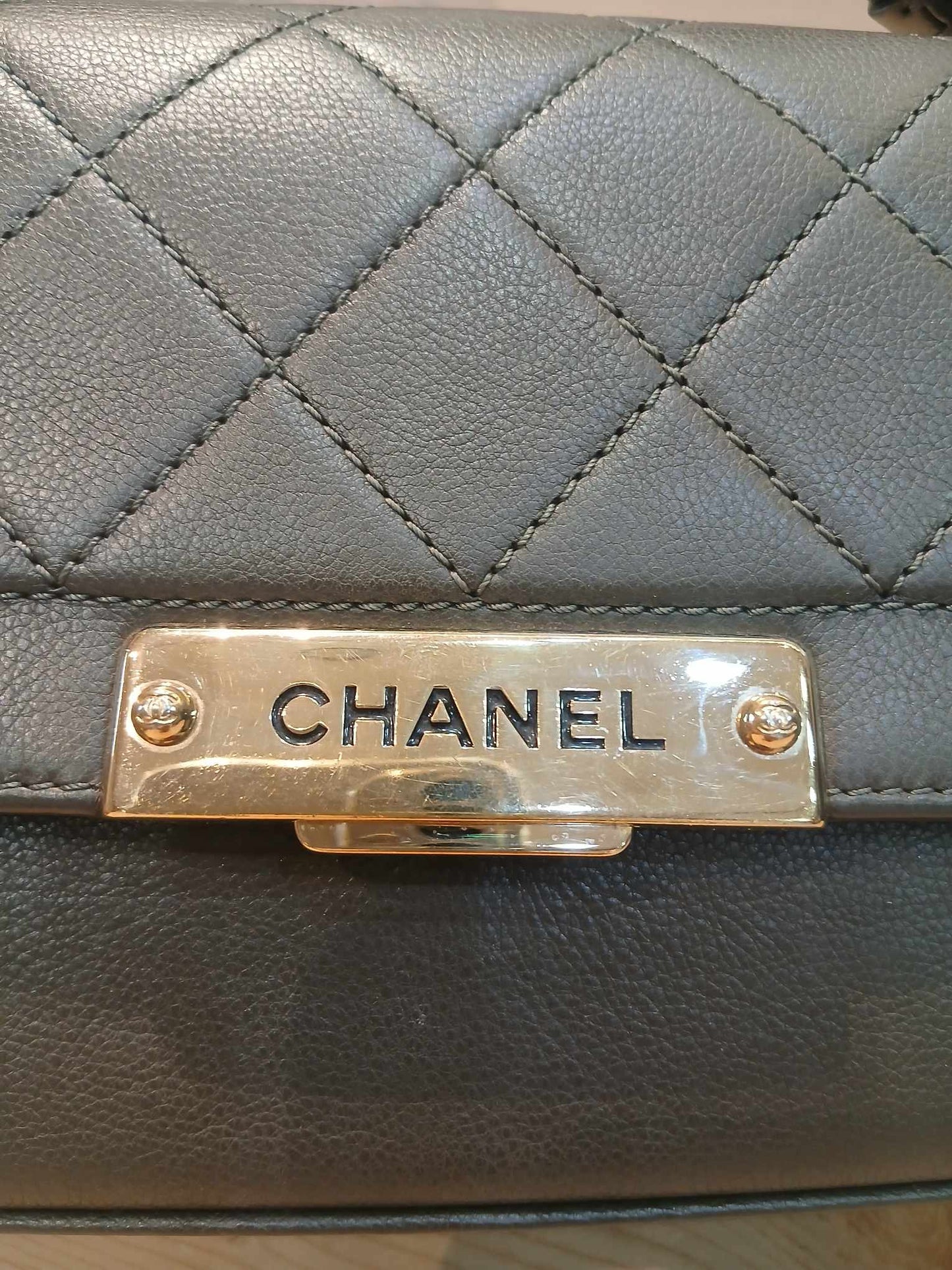 Chanel Label Click Small Quilted Calfskin Series 23