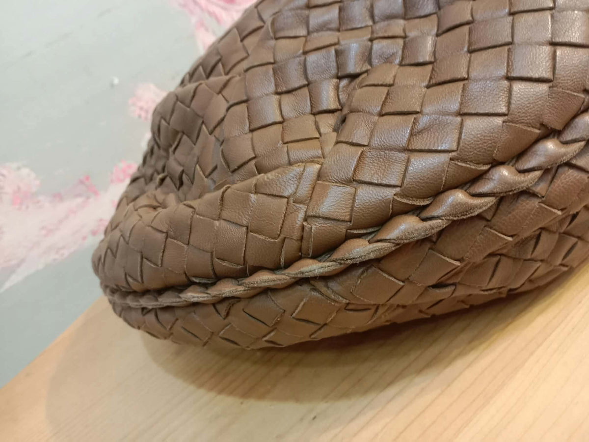 Bottega Veneta Hobo Intrecciato Bag Brown