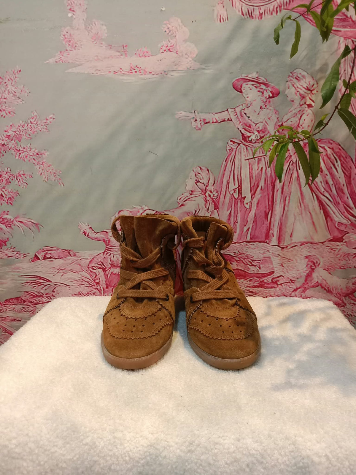 Isabel Marant Bobby Suede Sneaker Boots Brown/Caramel Size 38