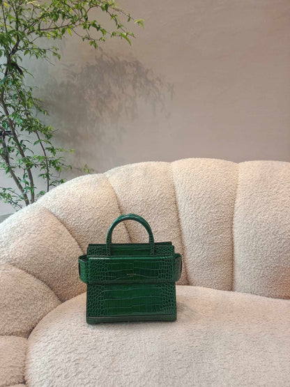 Givenchy Crocodile Embossed Horizon Handbag