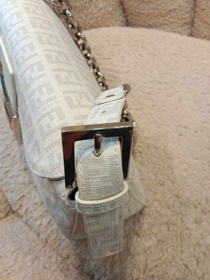 Fendi Baguette Zia Bag Zucchino PU Handbag