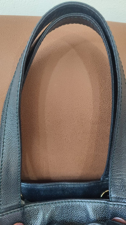 Chanel CC Caviar Drawstring Bucket Bag Black Series 7