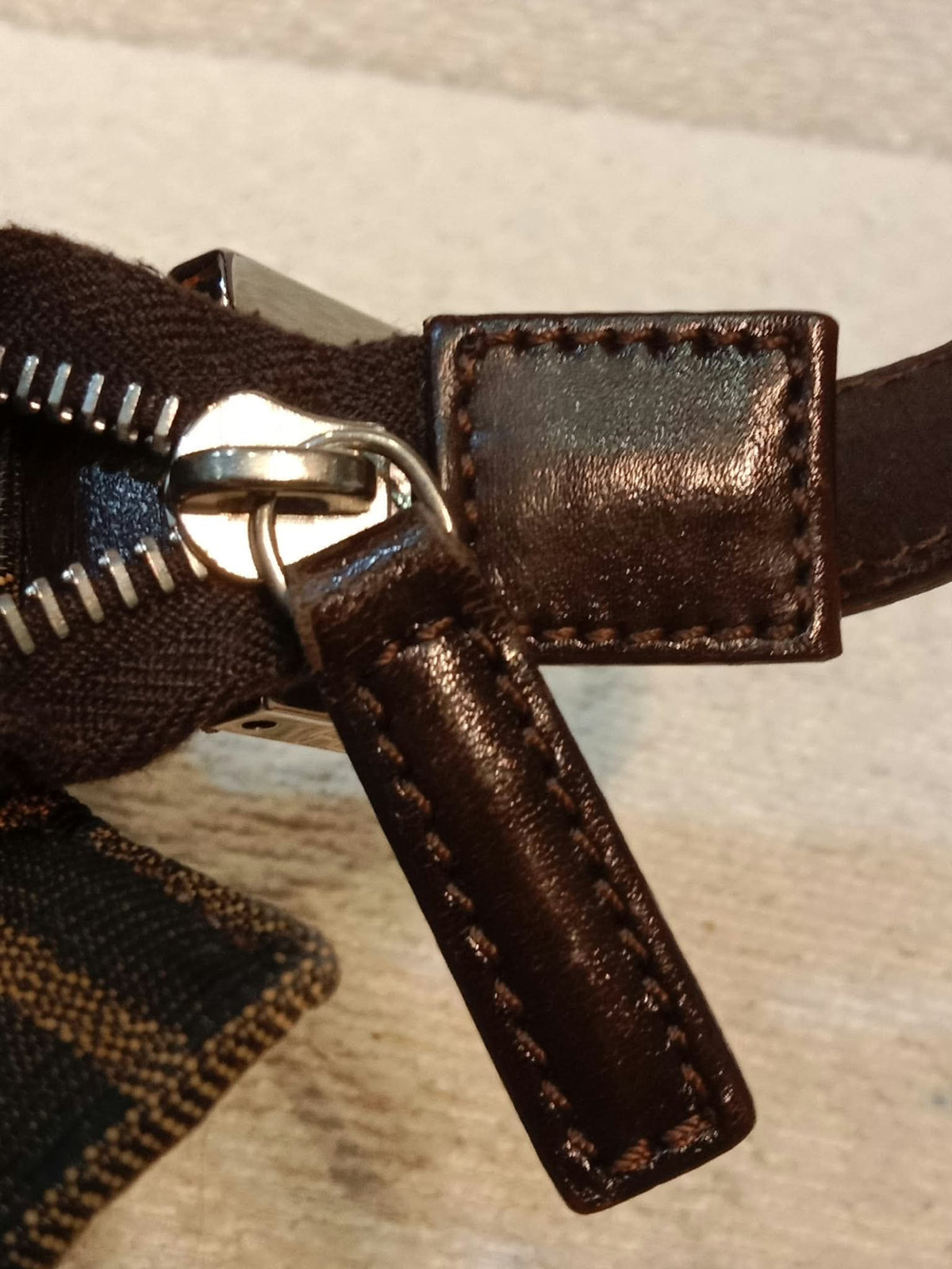 Fendi Zucca Baguette Canvas Shoulder Bag Brown