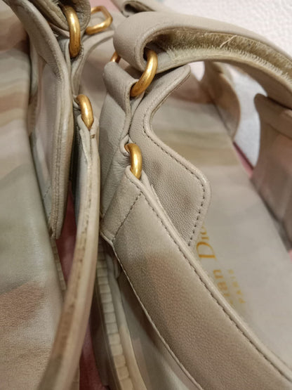 Christian Dior Dioract Sandals Beige Size 37