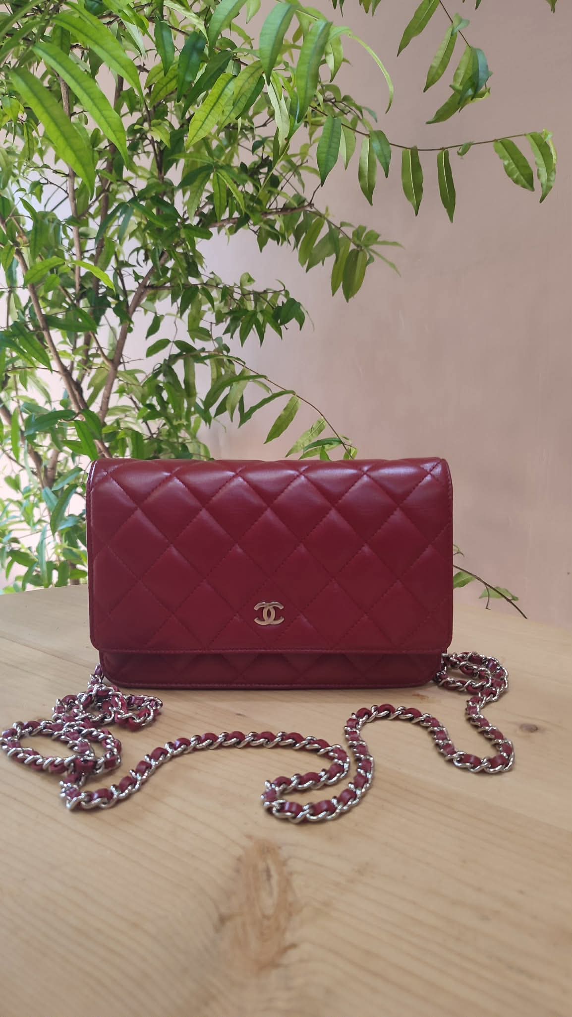 Chanel Wallet on Chain Red Lambskin Series 16