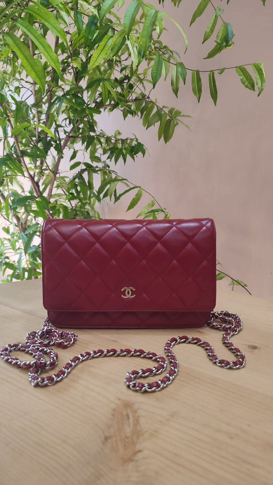 Chanel Wallet on Chain Red Lambskin Series 16