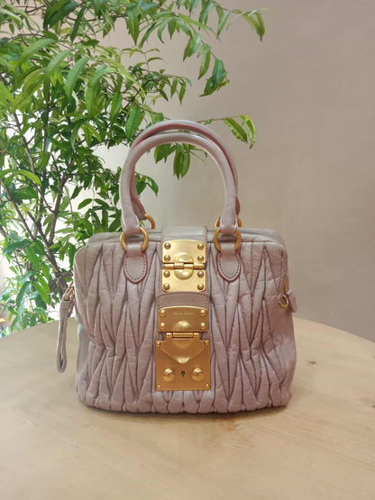 Miu Miu Matelasse Leather Pink Bag