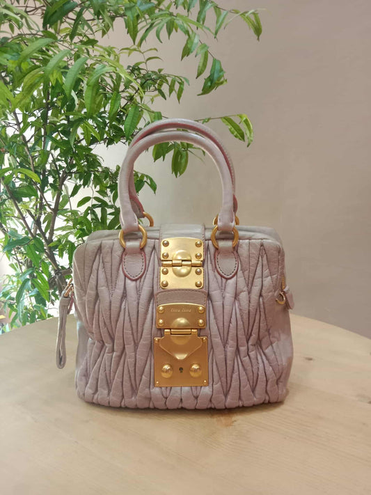 Miu Miu Matelasse Leather Pink Bag