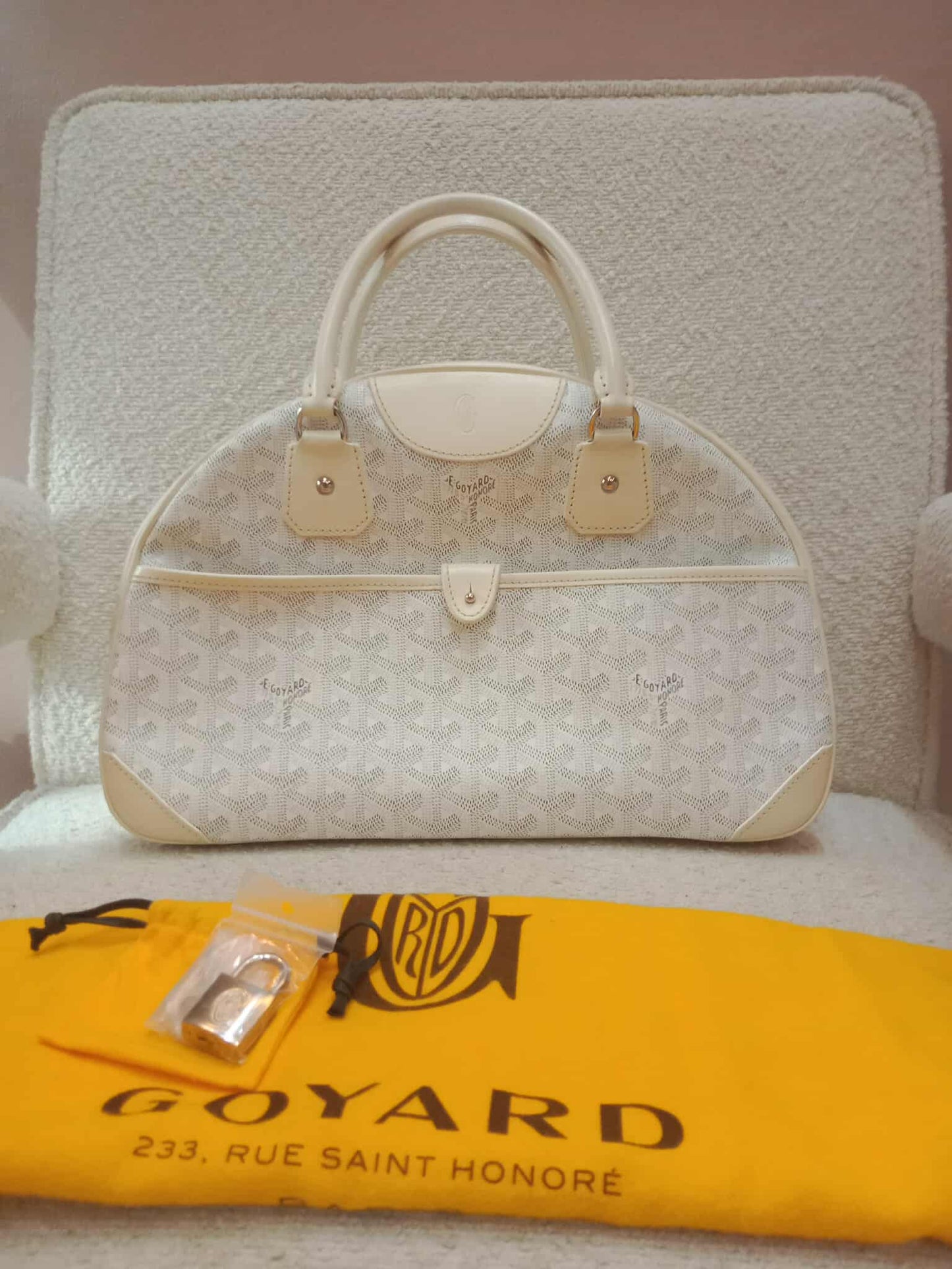 Goyard Saint Jeanne Bowler Bag White