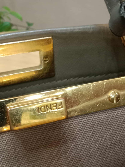 Fendi Peekaboo Grey Leather Mini