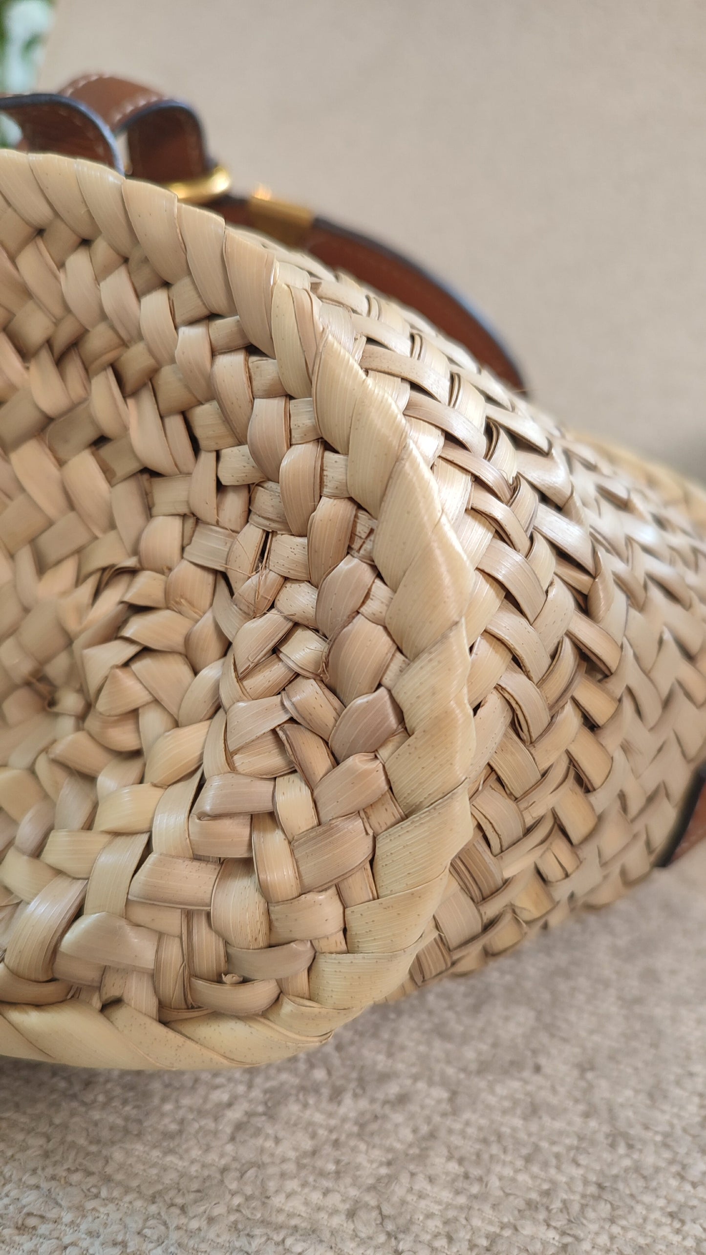 Chloe Marcie Small Raffia Basket Brown Bag