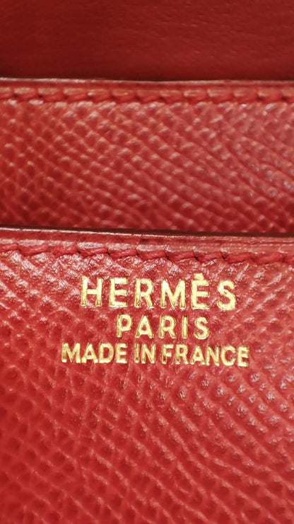 Hermes Constance 18 Red Courchevel Stamp Y Circle 1995