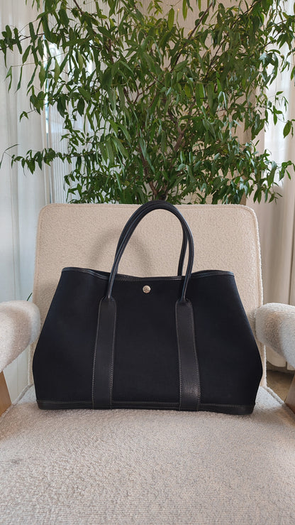 Hermes GPT 36 Noir Canvas/Leather Bag Stamp T 2015