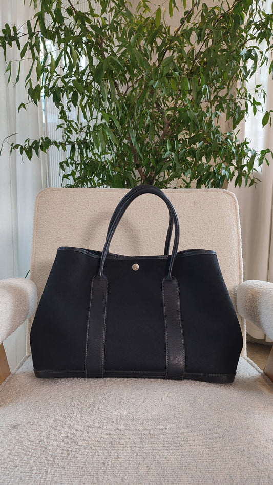 Hermes GPT 36 Noir Canvas/Leather Bag Stamp T 2015