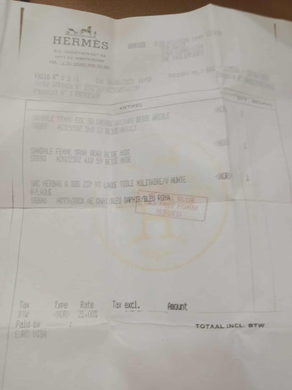 Hermes Herbag Ado Zip Backpack Canvas Bicolor Tan/Blue Stamp U 2022