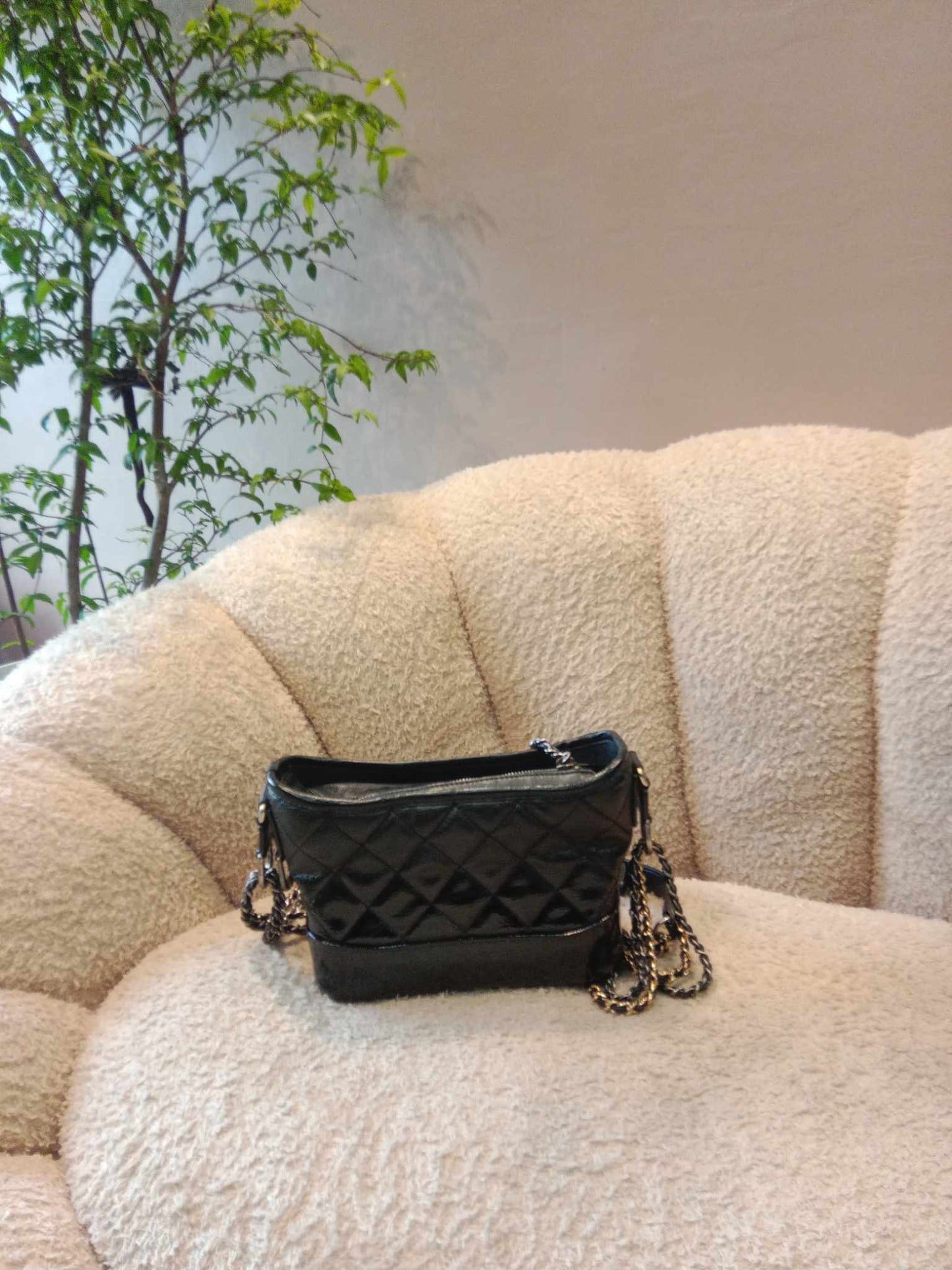 Chanel Black Aged Calfskin Small Gabrielle Hobo Black Series 25