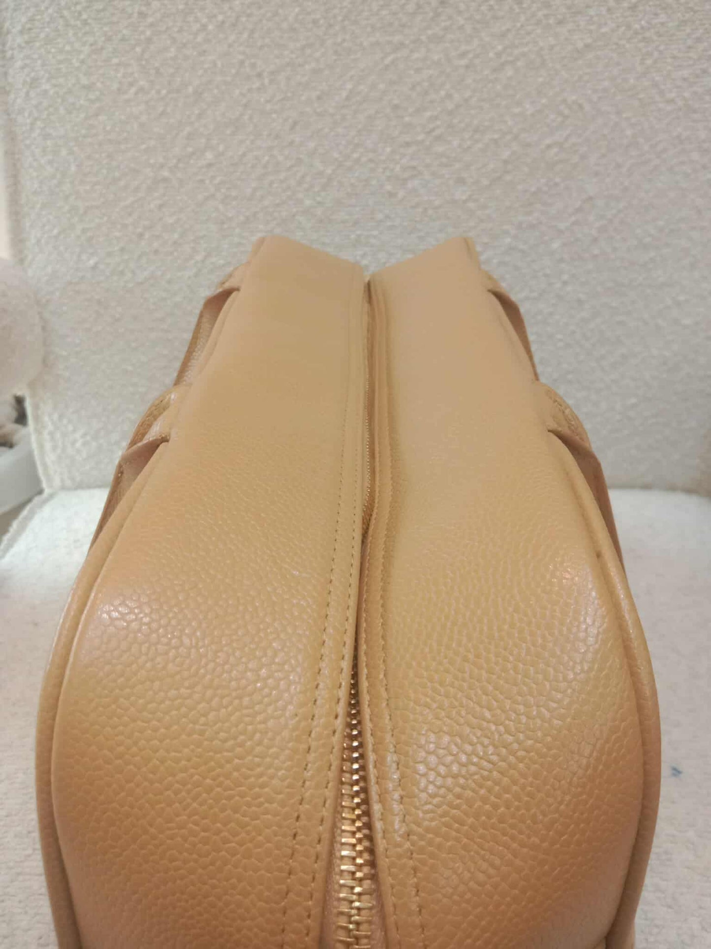 Chanel Bowling Bag Beige Caviar Series 9