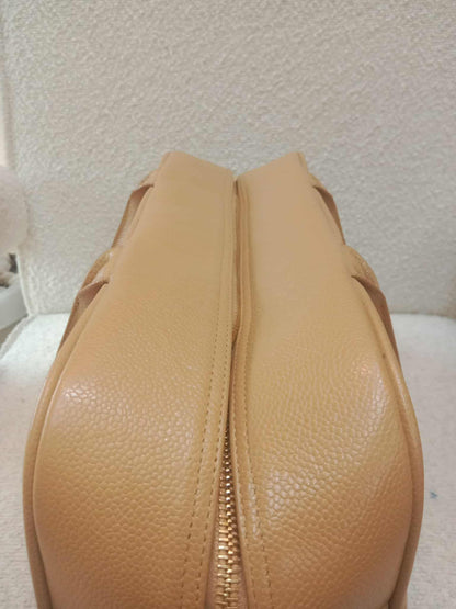 Chanel Bowling Bag Beige Caviar Series 9