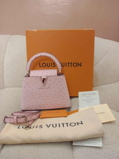Louis Vuitton Mini Capucine Ostrich Pink