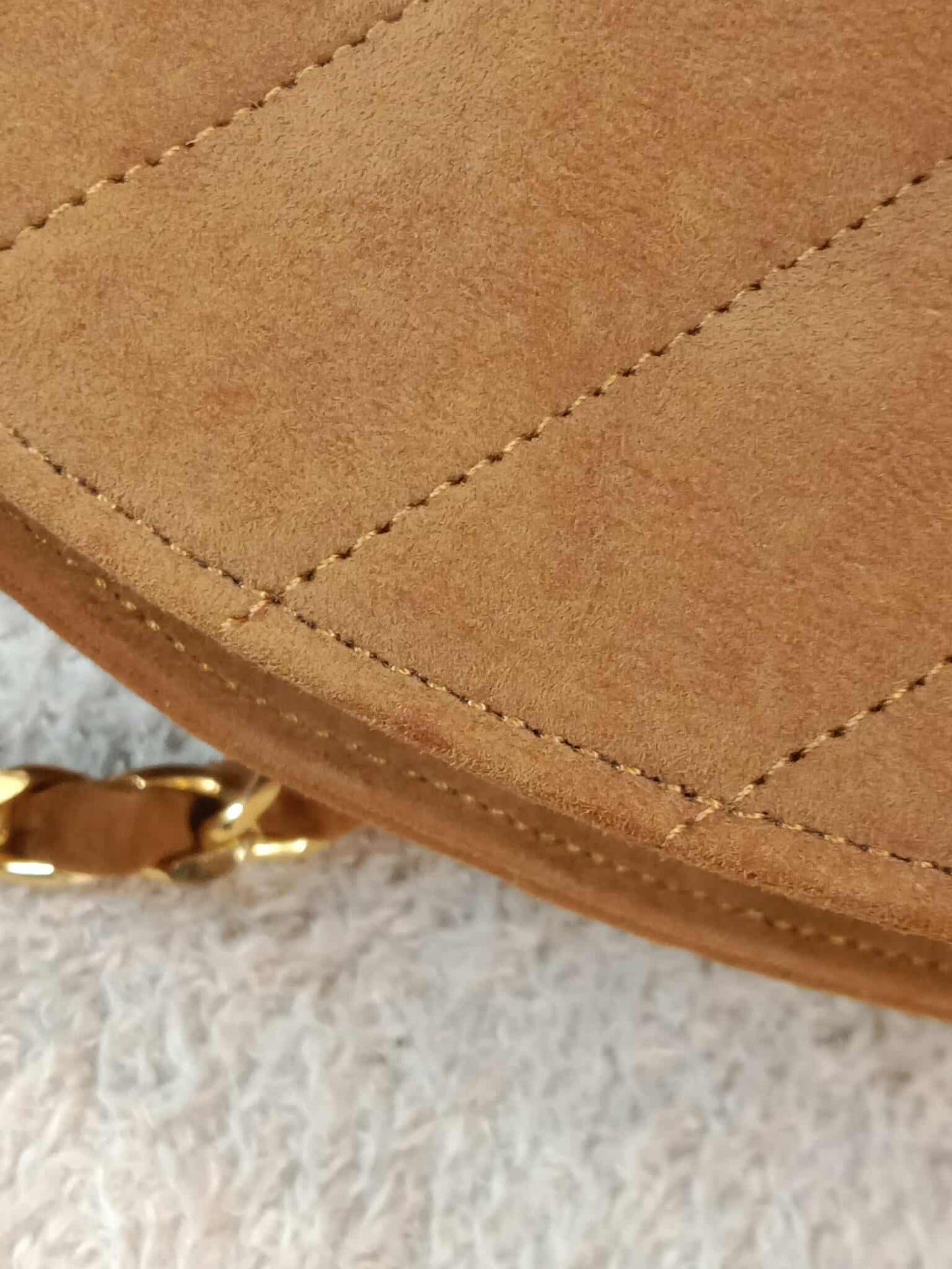 Chanel Vintage Suede Moon Bag Series 1