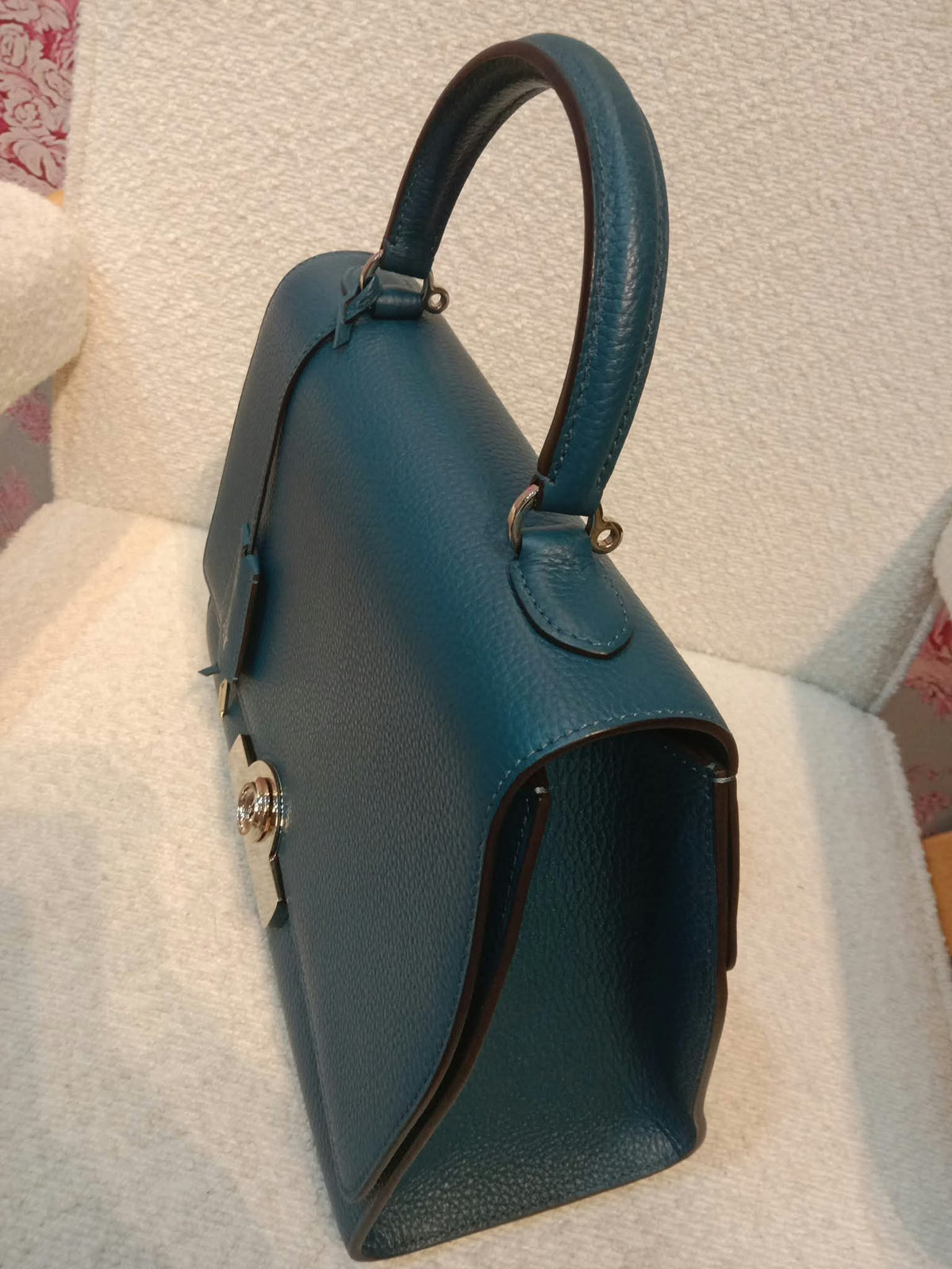 Moynat Rejane Blue Leather Bag