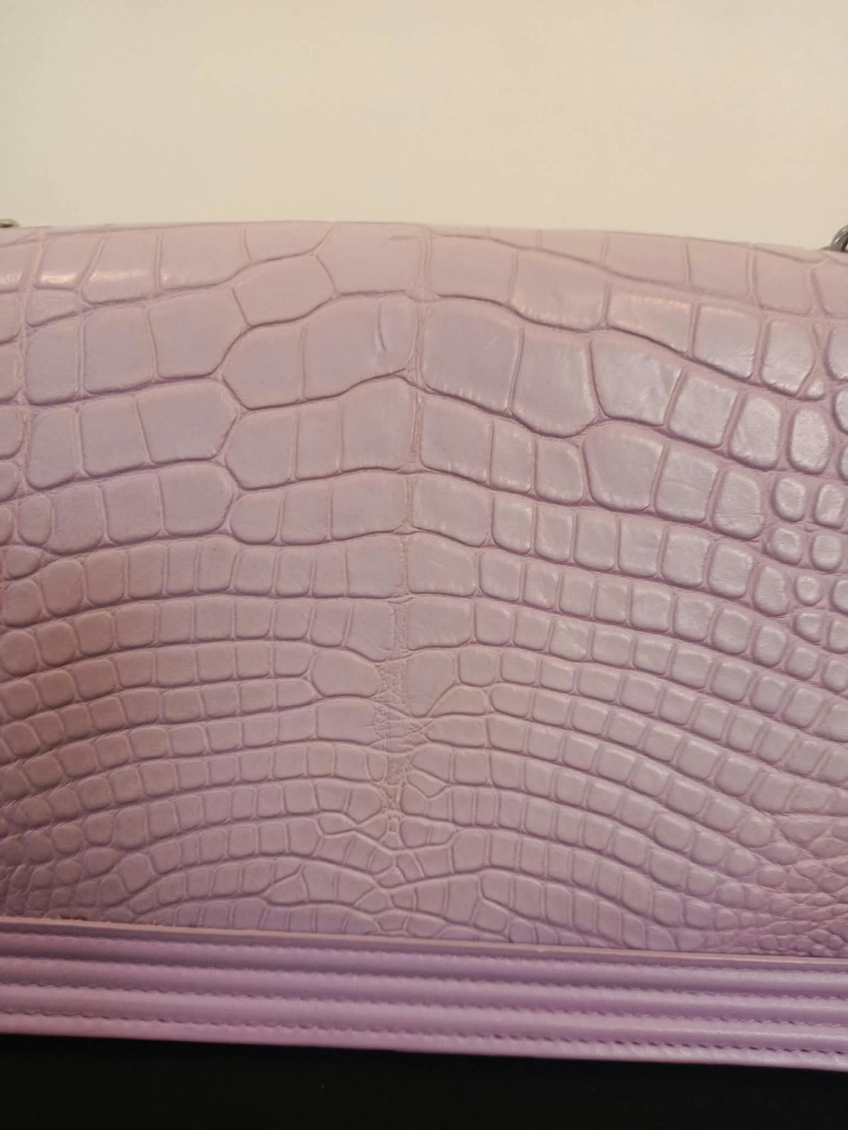 Chanel Boy Flap Wallet on Chain Crocodile Lavender Series 20