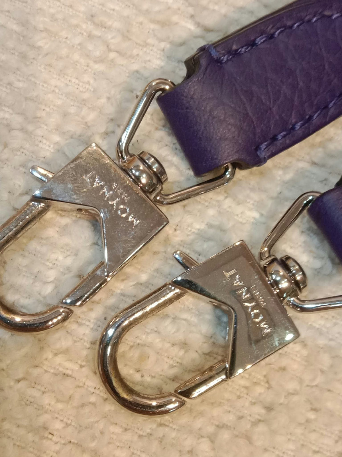 Moynat Rejane Purple Leather Bag