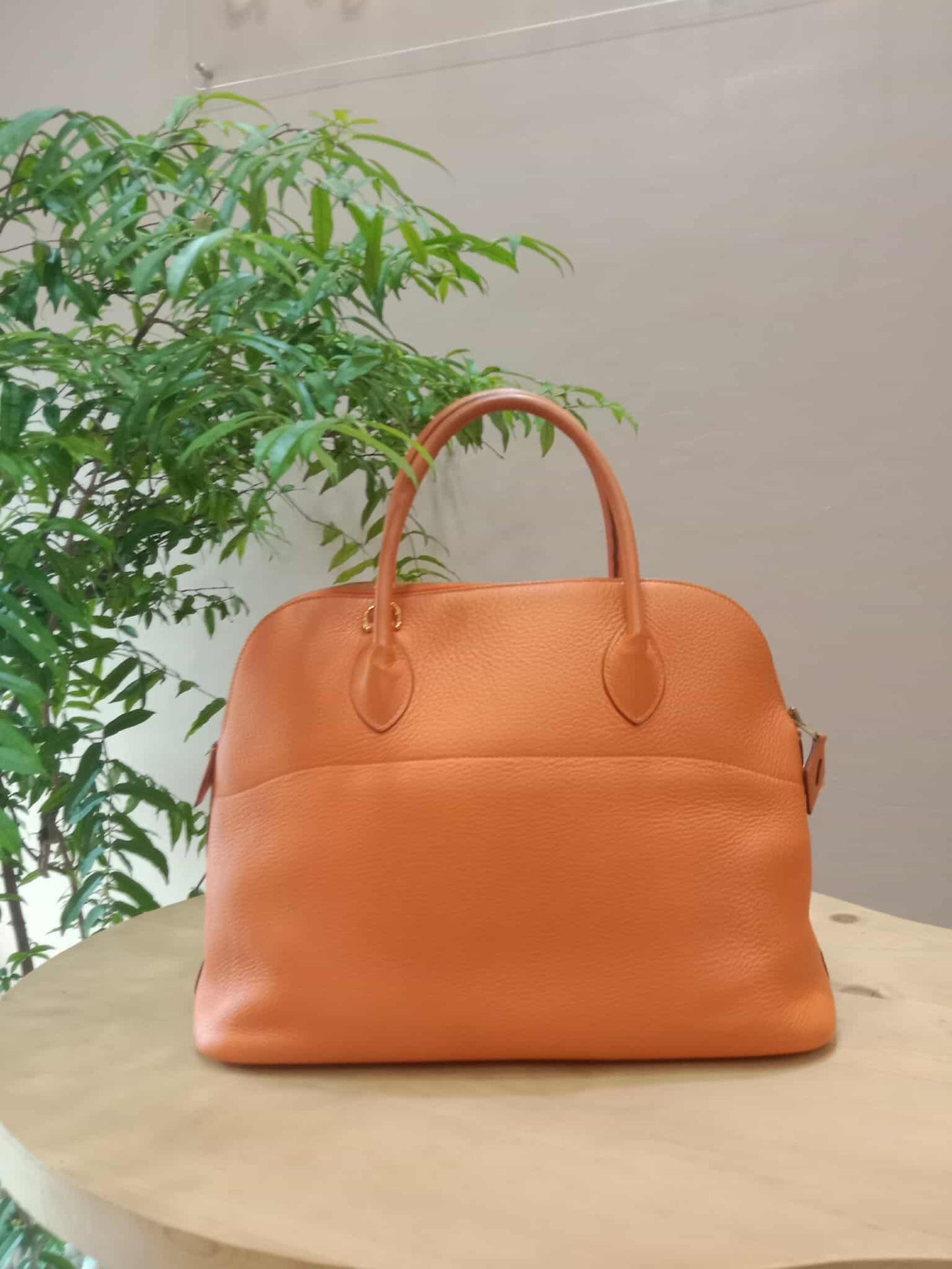Hermes Bolide 35 Poppy Orange Clemence Stamp F Square (2002)