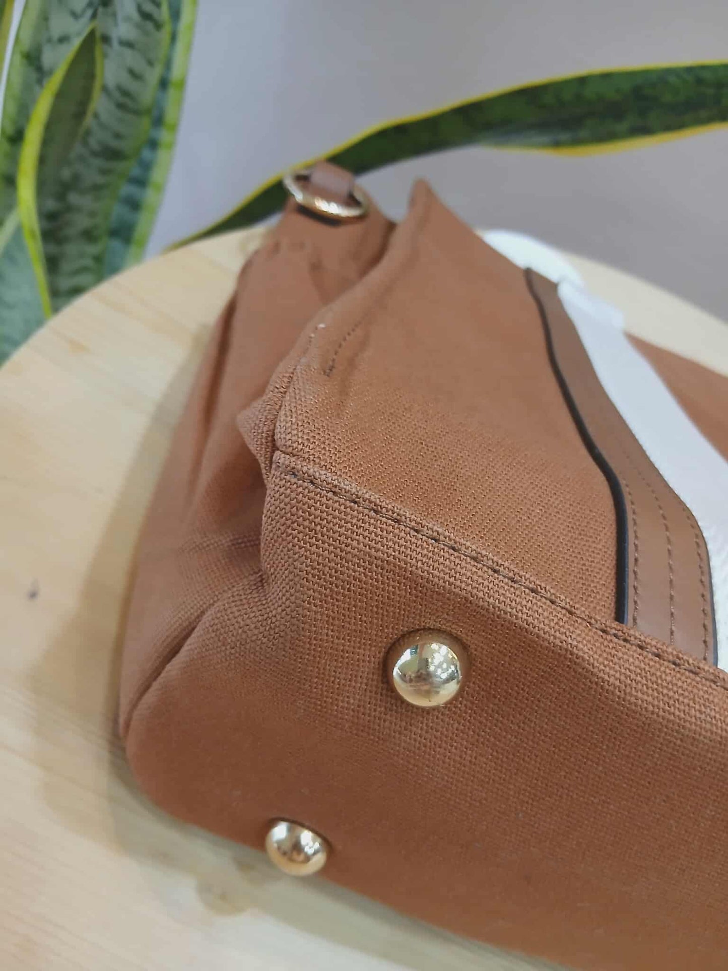 Chloe Sac A Langer Mother's Tote Handbag Canvas/Leather Crimson