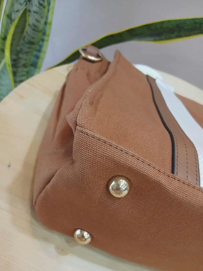 Chloe Sac A Langer Mother's Tote Handbag Canvas/Leather Crimson