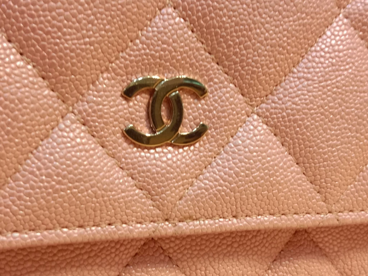 Chanel Classic Wallet on Chain Pink Iridescent Caviar Series 27