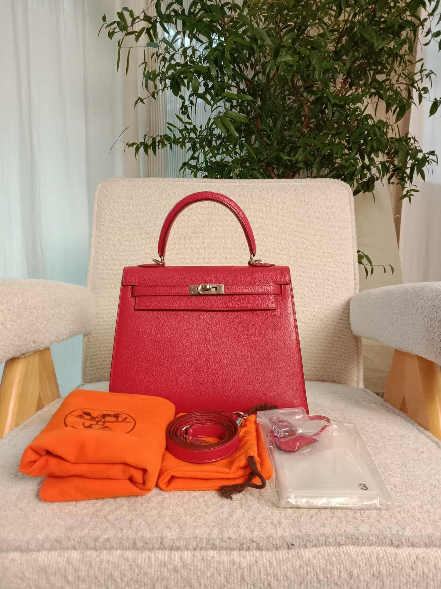 Hermes Kelly 25 Chevre de Coromandel Stamp F Square 2002