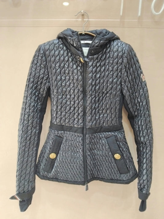 Moncler Grenoble "Cailly" Quilted Hooded Jacket in Black