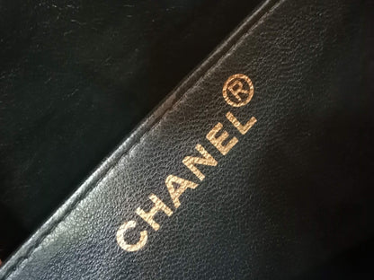Chanel Vintage Briefcase Quilted Patent Black