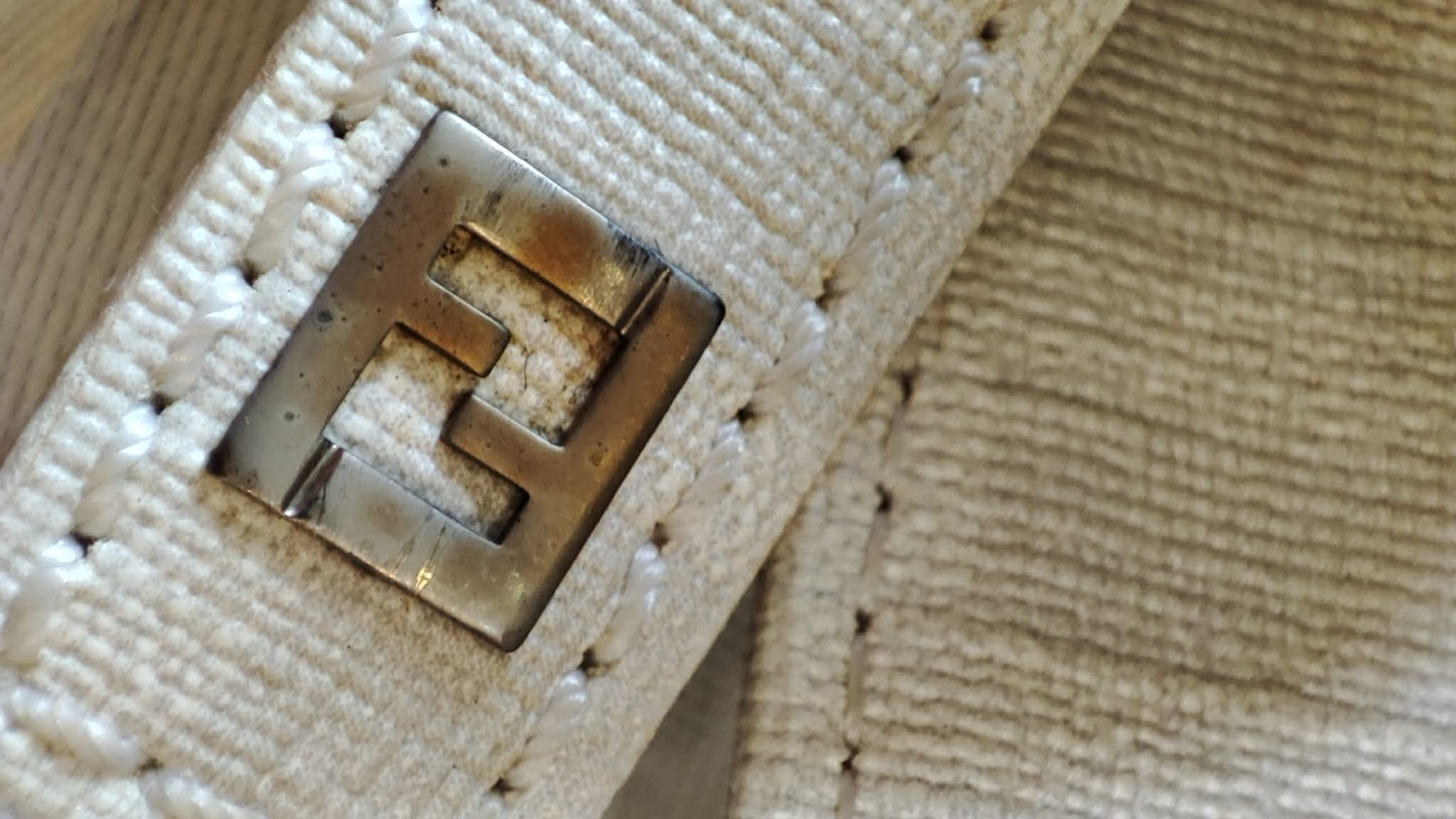 Fendi Zucca White Coated Canvas Bag