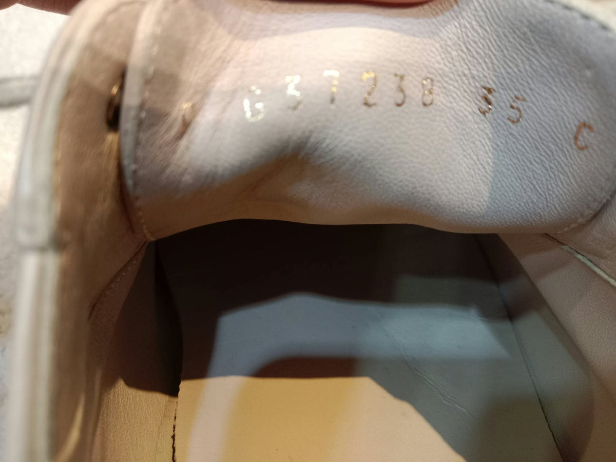 Chanel Interlocking CC Logo Metallic Gold/Beige Lace-up Sneakers with Black Cap Toe Size 35