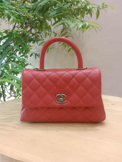 Chanel Cocohandle Caviar Red Small Series 23