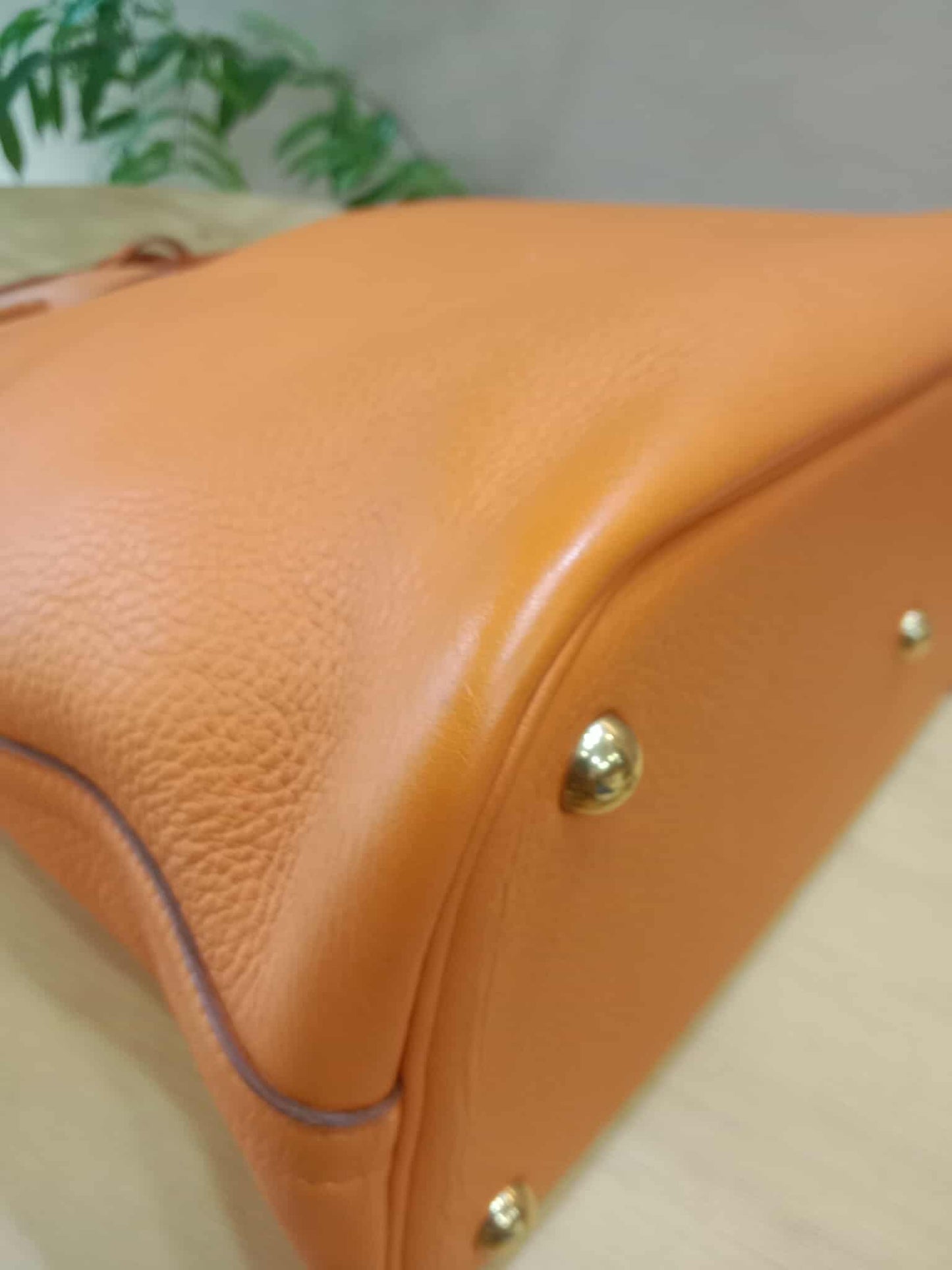 Hermes Bolide 35 Poppy Orange Clemence Stamp F Square (2002)